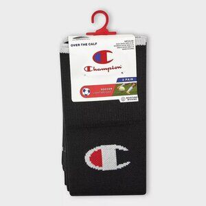 Champion Performance Soccer Socks 2pk Black size Medium NWT